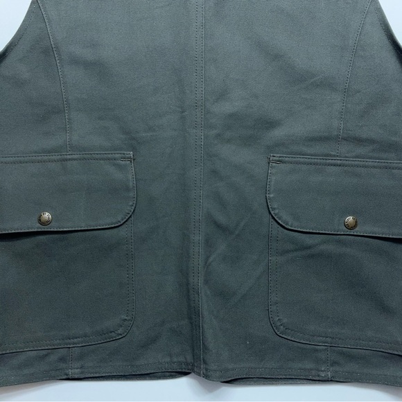 C.C. Filson Canvas Vest Mens Size Medium Olive Green Hunting Fishing Cargo USA - Picture 13 of 15